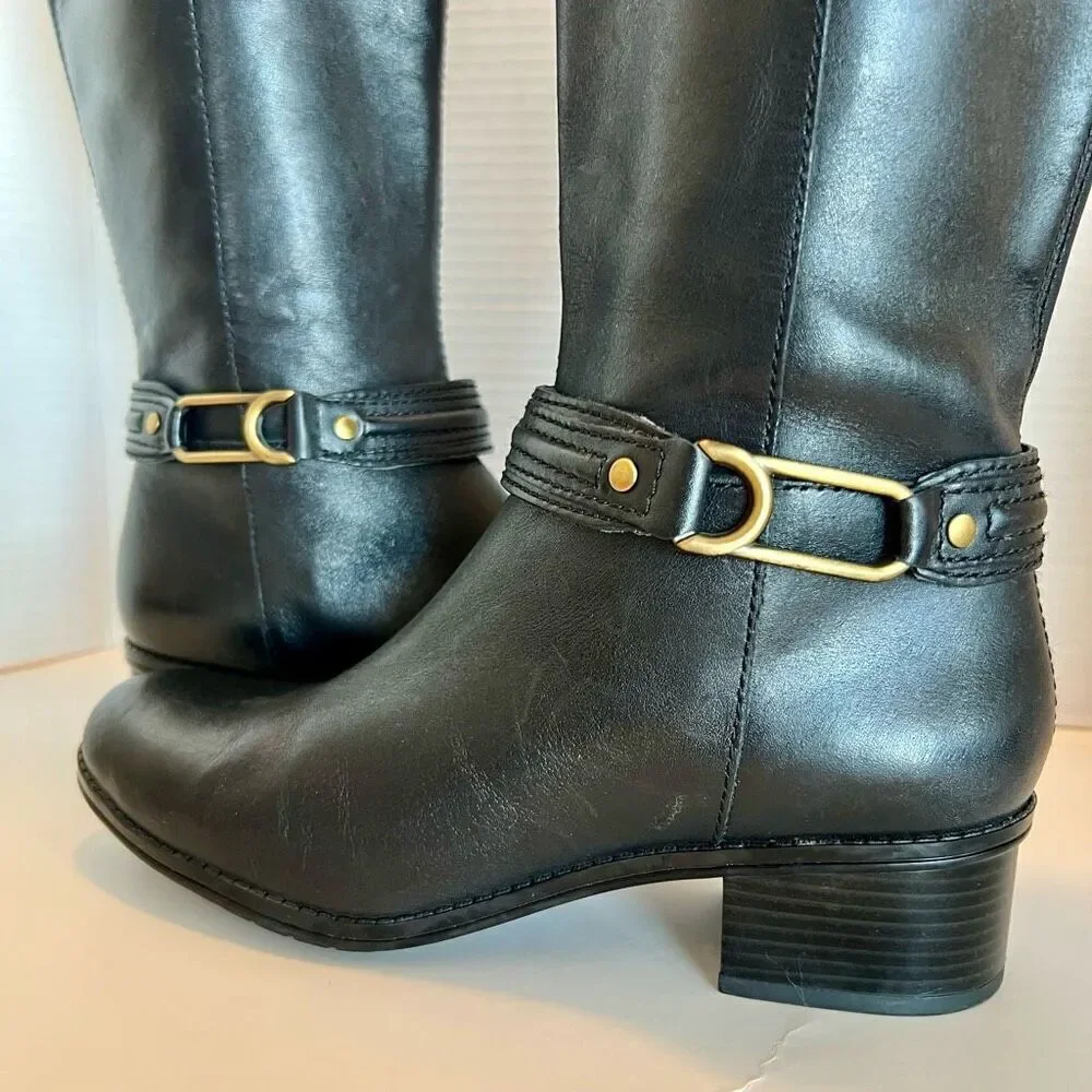 BANDOLINO Leather Coloradee Riding Boot Two Tone 7.5 M - Picture 3 of 15